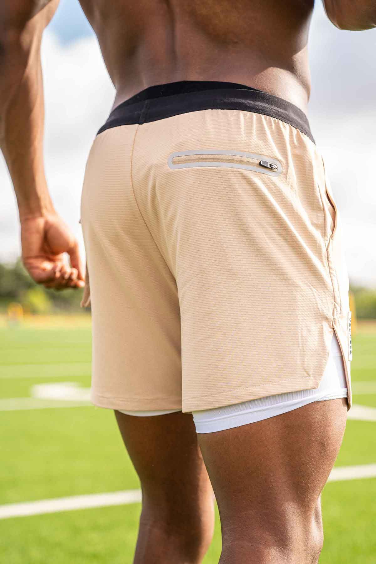 Sommer-Laufshorts für Herren, 2-in-1-Doppeldeck, schnelltrocknend, Bodybuilding, Fitness, Joggen, Workout, Training, Sport, kurze Hose für Männer